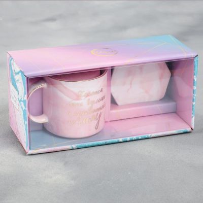 Кружка с подставкой «Мяу», 350 мл, Ø 9 см