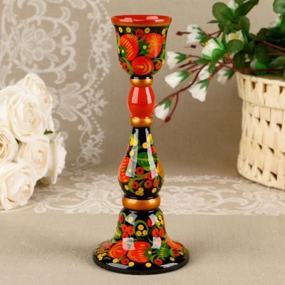 Подсвечник, 20х8 см, хохлома