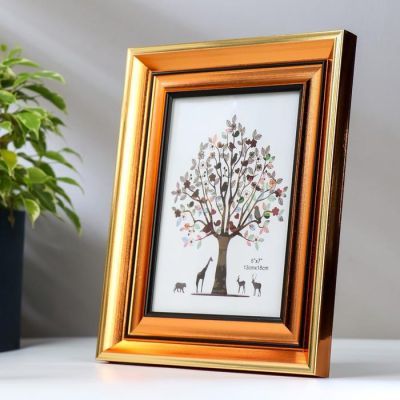 Фоторамка пластик 13х18 см "Медь с чёрными полосами" 24,7х19,6х2 см