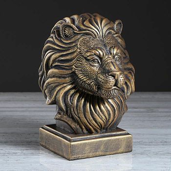 Копилка "Лев", чёрно-золотистый цвет, 25 см