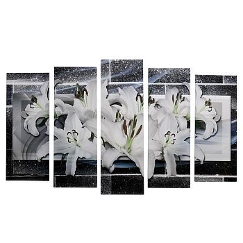 Картина модульная на подрамнике "Белые лилии" 125*80 см