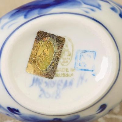 Соусник "Каравелла", гжель, фарфор, 2с