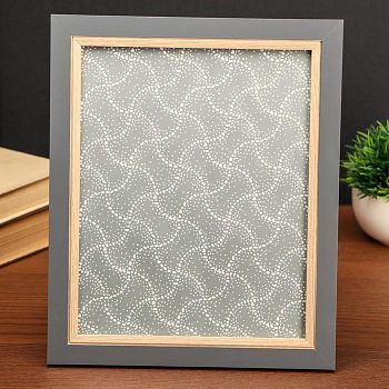 Фоторамка пластик 20х25 см "Серая с обрамлением из дерева" 29х24х1 см