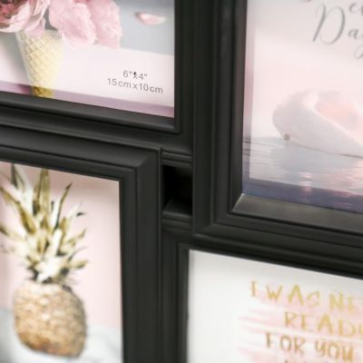 Фоторамка пластик на 6 фото 10х15 см "Ты и я" чёрная 39х46,5 см