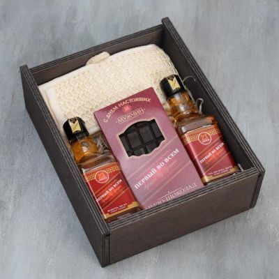 Набор «Настоящему мужчине» гель для душа, шампунь виски, мыло, мочалка