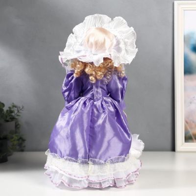 Кукла коллекционная керамика "Мария в сиреневом платье" 40 см