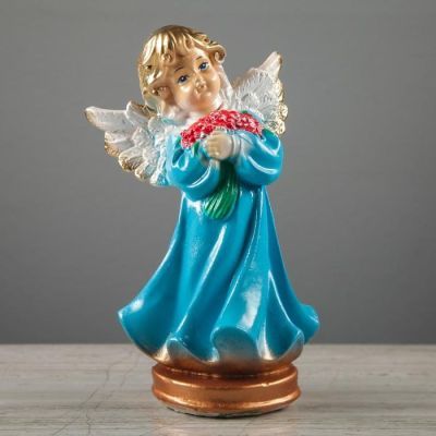 Статуэтка "Ангел с букетом", 25 см, микс