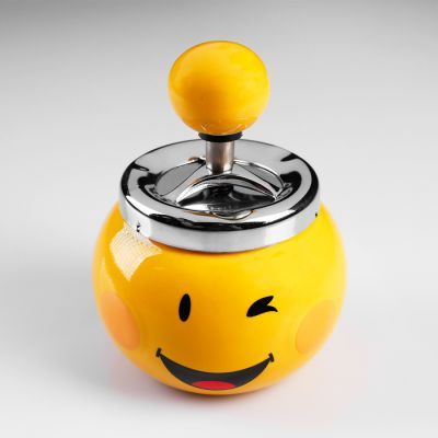 Пепельница бездымная  "Смайлик", микс, 14х11 см