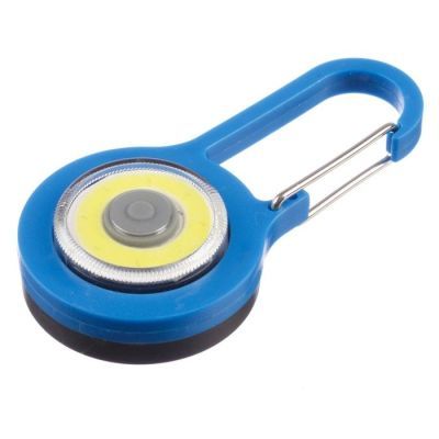 Фонарь-карабин, светодиодный, COB, 3вт, 7,5х1,5см(2 бат cr2032) микс