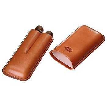 Портсигар светло-коричневый для 2 сигар, d = 2,1 см