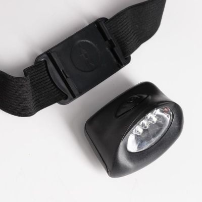 Фонарь налобный, 4 х 5.5 см, 3 ААА, микс