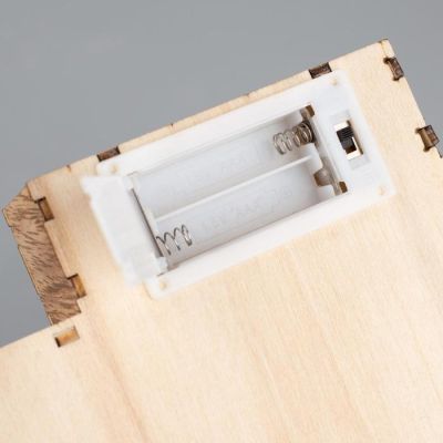 Светодиодная фигура «Дед Мороз и олень» 19 × 30 × 4.5 см, дерево, батарейки АААх2 (не в комплекте), свечение тёплое белое