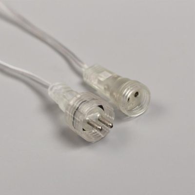 Гирлянда «Нить» 2.4 м с насадками «Сосульки 50 см», IP44, УМС, прозрачная нить, 320 LED, свечение мульти с эффектом стекания, 12 В