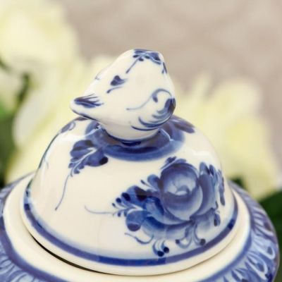 Чайник «Воробей», гжель