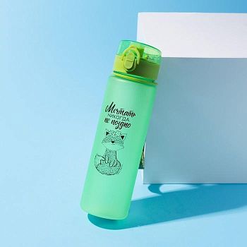 Бутылка для воды "Мечтать никогда не поздно", 600 мл