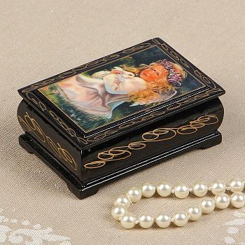 Шкатулка «Ангел с кроликом», 6×9 см, лаковая миниатюра