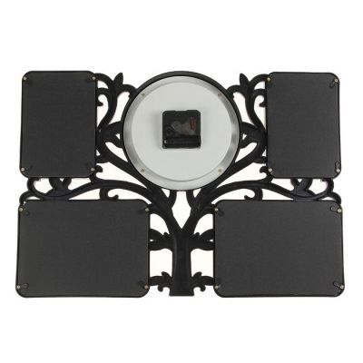 Часы настенные, серия: Фото, "Тёплые воспоминания", 4 фоторамки, черные 34х47 см