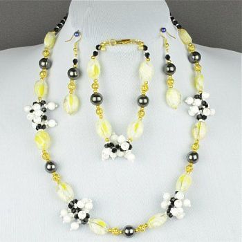 Авторские бусы Муранское стекло, хрусталь, гематит "Карамельки" арт.ВАС-1133