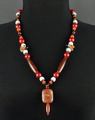 Бусы Сердолик, прессованный  коралл, кошачий глаз "Анна-Мария" арт.АНТ-353