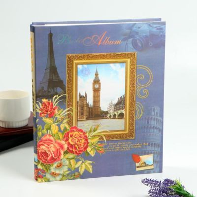 Фотоальбом на 400 фото 10х15 см "Башня. Мост. Пионы" в коробке МИКС