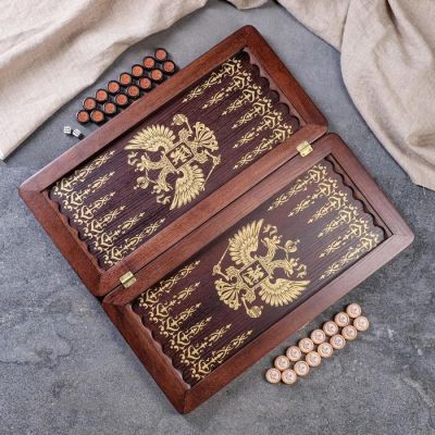 Нарды "Орел двуглавый", средние, ясень, 51 х 25 см