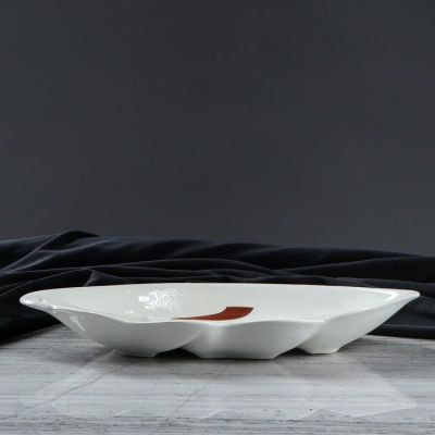 Менажница "Листопад" белая с деколью, 28,5 см, микс