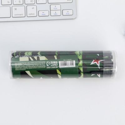 Ручка пластик с колпачком софт-тач «100% мужику», синяя паста, 0,7 мм