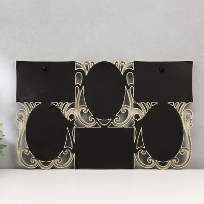 Фоторамка пластик на 6 фото 10х15 см "Стильная" зелёная патина 51,5х31,5х2,5 см