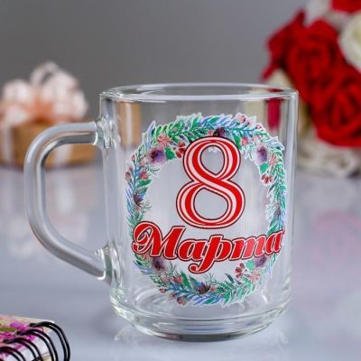 Кружка "8 марта" цветочный венок, 200 мл