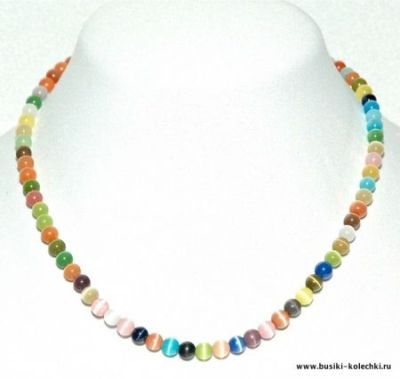 Бусы Кошачий Глаз "Цветоморфозы" арт. НКГ-1(6)-45-8