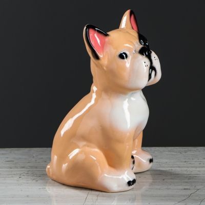 Копилка "Французский бульдог", глянец, бежевый цвет, 19 см