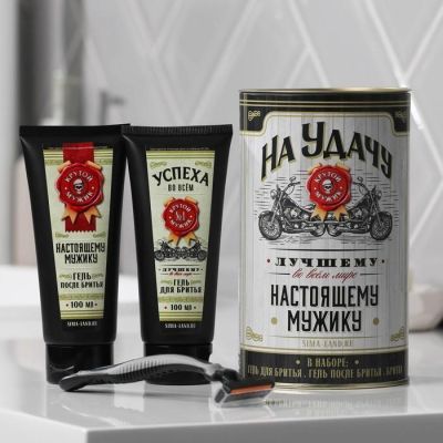 Набор «На удачу» гель для бритья, гель после бритья, бритва