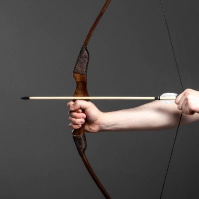 Сувенирное деревянное оружие "Лук фигурный", взрослый, коричневый, массив ясеня, 120 см