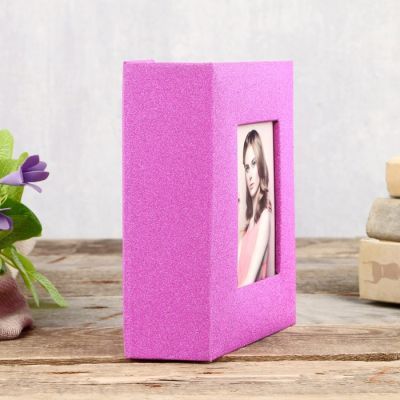 Фотоальбом на 100 фото 10х15 см "Яркие блёстки с рамкой" МИКС 16,5х12,5х5 см