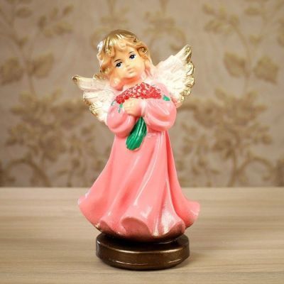 Статуэтка "Ангел с букетом", 25 см, микс