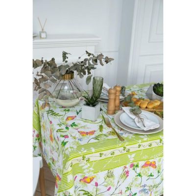 Скатерть Доляна "Полевые цветы" 110х144 см, 100% хлопок, рогожка, 164 г/м2