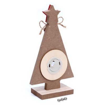 Новогодний декор с подсветкой «Ёлка со звездой и щелкунчик» 9 × 4,5 × 17 см