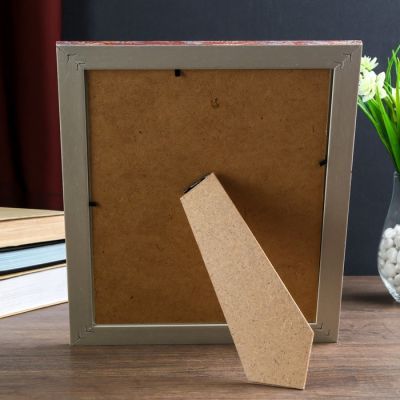 Фоторамка пластик 20х25 см "Шарль" кремовые кирпичики с розовым 29х24 см