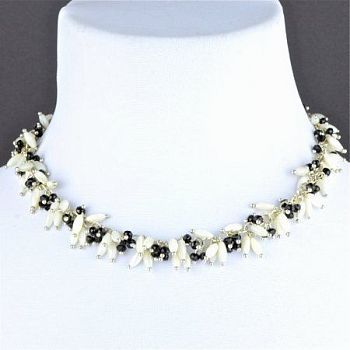 Колье Перламутр, хрусталь "Берта" арт.П3422