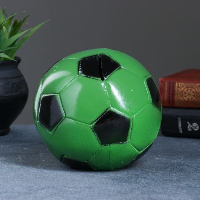 Копилка "Мяч" 15см зелено-черный