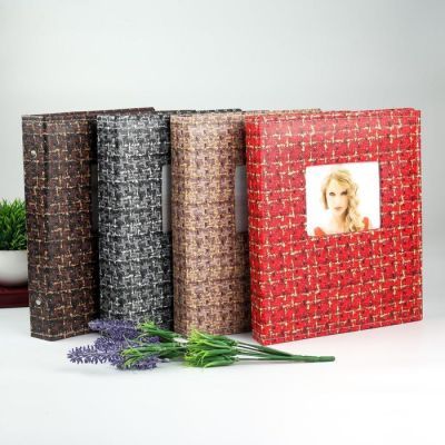 Фотоальбом на 160 фото 13х18 см "Плетёнка" кожзам МИКС 28х24х4 см