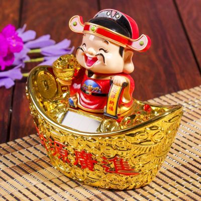 Маятник пластик от солнечной батареи "Гуань-ди в лодке"  13х13,5х7,5 см