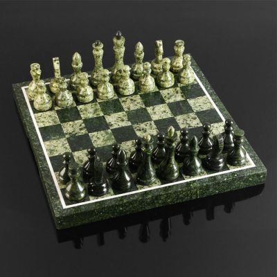 Шахматы, в подарочной упаковке, 40х400х3,5 см, змеевик