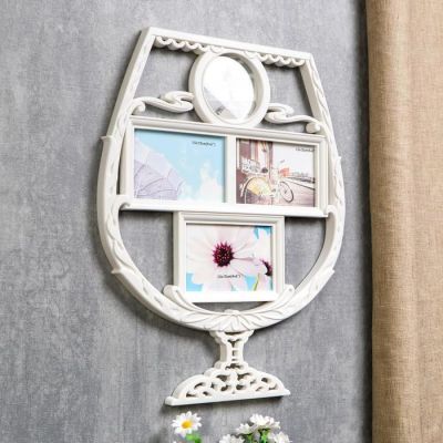 Фоторамка на 4 фото 10х10 см, 10х15 см "Бокал" белая