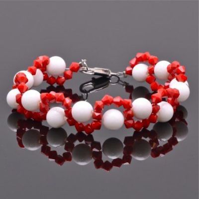 Браслет кахолонг, хрусталь "Рапсодия" арт.КАП-1185