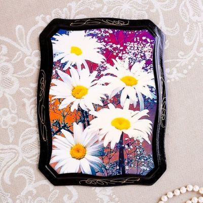 Панно «Цветы», 16х22 см, лаковая миниатюра, микс