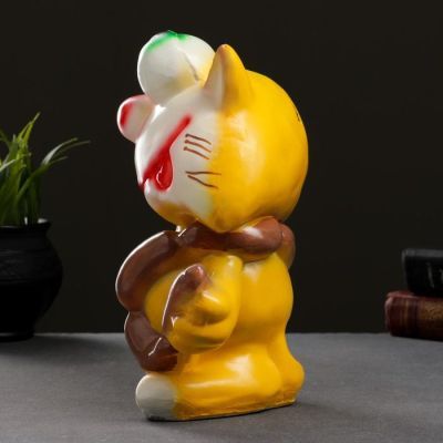 Копилка "Кот с сосикой" жёлтый, 24х19х13см