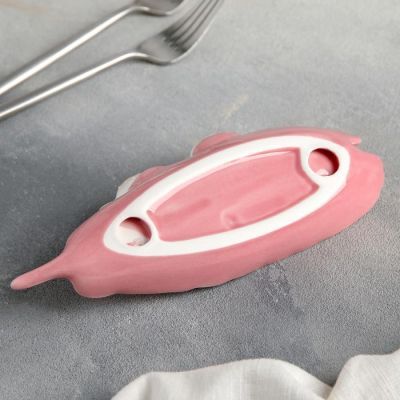 Блюдо «Птички на листочке», 21×8×5 см, цвет розовый