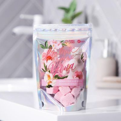 Соляные кристаллы в пакете «В твоих руках весна» 100 г, розовый букет