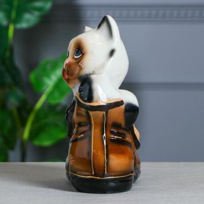 Копилка "Кот в ботинке", покрытие глазурь, разноцветная, 28 см, микс